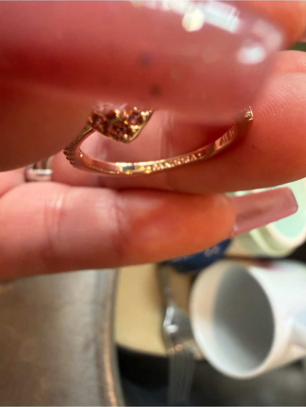 Pandora Rose Gold Heart Ring with Pavé Accent